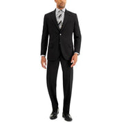 Nautica Mens Modern fit 2 Piece Suit 42 L / 36 Waist Black Solid Stretch