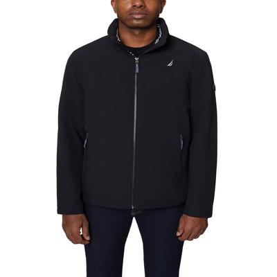 Nautica Men's Color Block Zip Front Bomber Hooded Jacket 2XT 2XL Tall Black