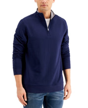 Club Room Men's Navy Quarter zip Fleece Sweatshirt  Xxl