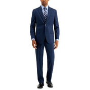 Nautica Men's Blue Plaid Bi-Stretch 2 Piece Suit Size 42S / 36 Waist Blue