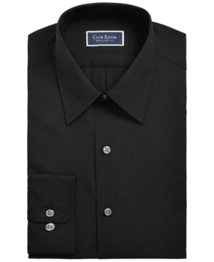 Club Room Men's Classic fit Solid Dress Shirt Black 16