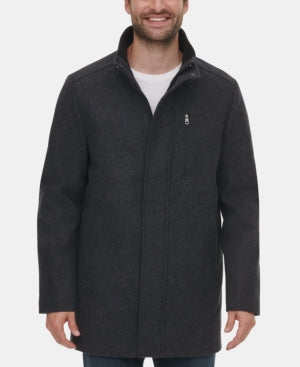 Calvin Klein Men's Classic Wool Overcoat Charcoal Grey Small