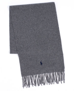 Polo Ralph Lauren Men's Wool Scarf Muffler Classic Gray Osfa Reg