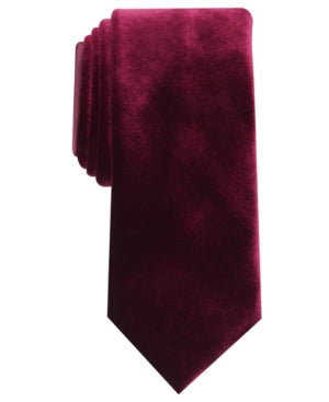 Alfani Men's Slim Velvet Tie Burgundy