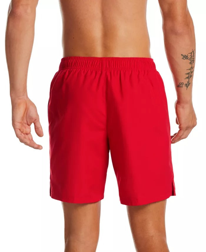 NIKE Men's Essential Lap Solid 7" Swim Shorts Size Large Red