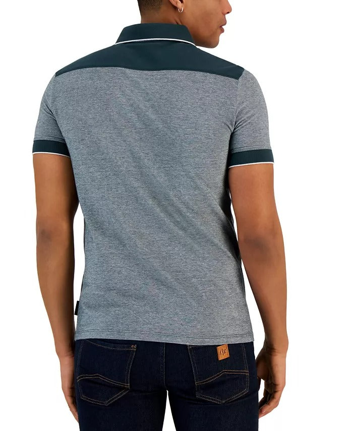 AX Armani Exchange Mens Pique Cotton Polo Shirt Green Gables 2XL XXL Slim Fit