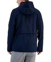 Michael Kors Men's Washed Hooded Military Field Jacket Large Navy Blue