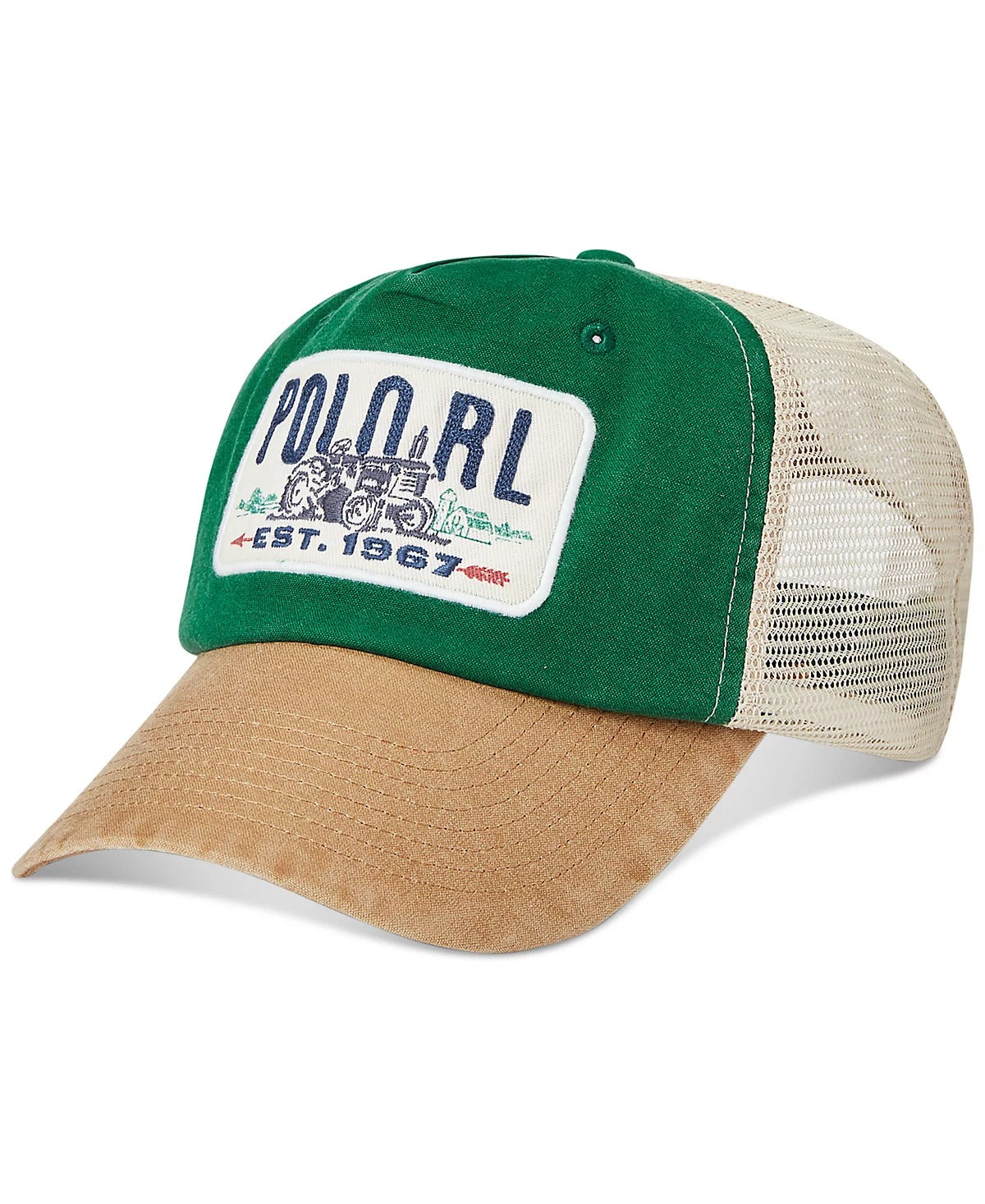 Polo Ralph Lauren Men's Logo-Patch Canvas Trucker Cap Baseball Hat Green