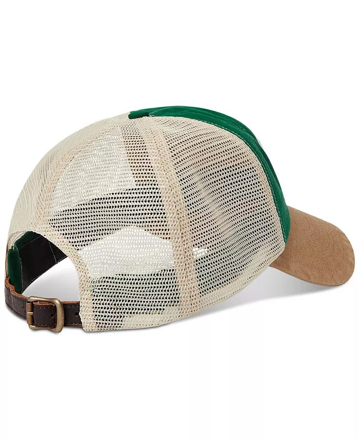 Polo Ralph Lauren Men's Logo-Patch Canvas Trucker Cap Baseball Hat Green