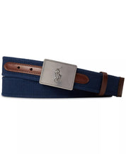 POLO RALPH LAUREN Men's Pony Plaque Canvas & Leather Belt Size 38