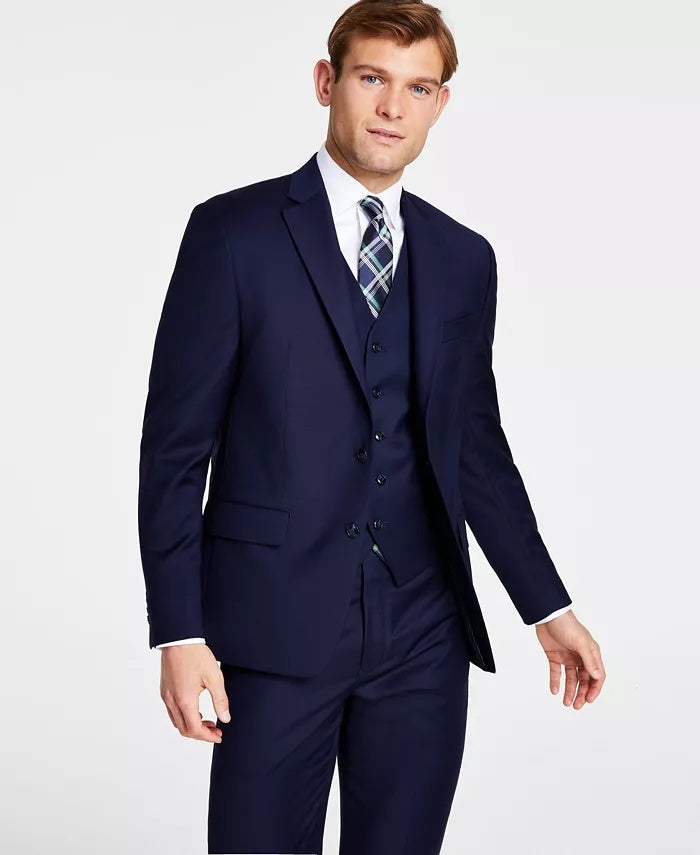 Michael Kors Mens Classic fit Wool Suit Jacket Blazer 54 R Navy Blue Stretch