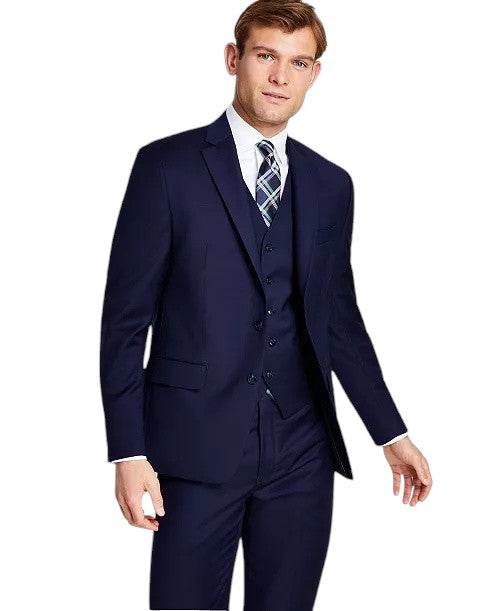 Michael Kors Mens Classic fit Wool Suit Jacket Blazer 38 S Navy Blue Solid
