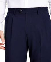 Michael Kors Mens Classic fit Pleated Dress Pants 40 / 30 Navy Blue Solid