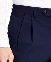 Michael Kors Mens Classic fit Pleated Dress Pants 40 / 30 Navy Blue Solid
