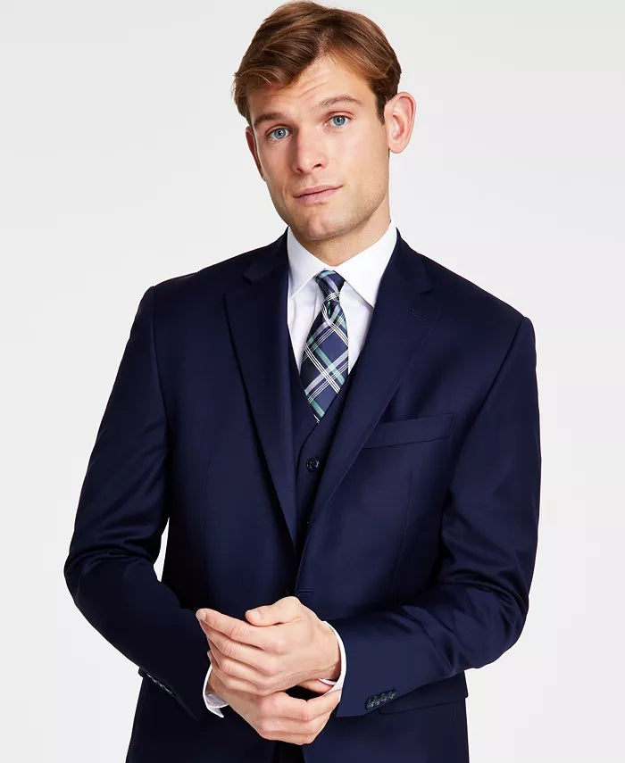 Michael Kors Mens Classic fit Wool Suit Jacket Blazer 54 R Navy Blue Stretch