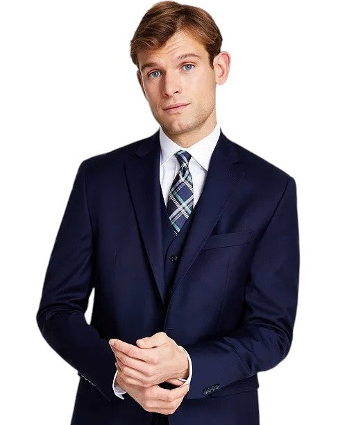 Michael Kors Mens Classic fit Wool Suit Jacket Blazer 38 S Navy Blue Solid