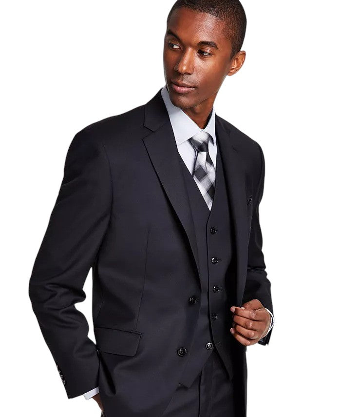 Michael Kors Mens Classic fit Wool Sport Coat Blazer 38 R Black Solid Stretch