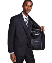 Michael Kors Mens Classic fit Suit Jacket Blazer 48 S Black Solid Stretch