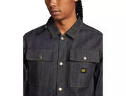 CATERPILLAR Mens Self Edge Denim Work Jacket Large Blue Jean