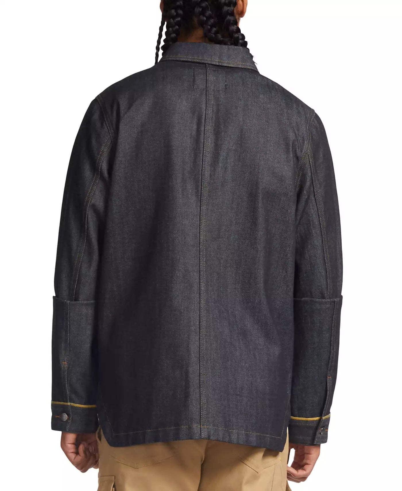 CATERPILLAR Mens Self Edge Denim Work Jacket Large Blue Jean