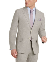 Tallia Men's Textured Linen Sportcoat Taupe Cream Size 38R