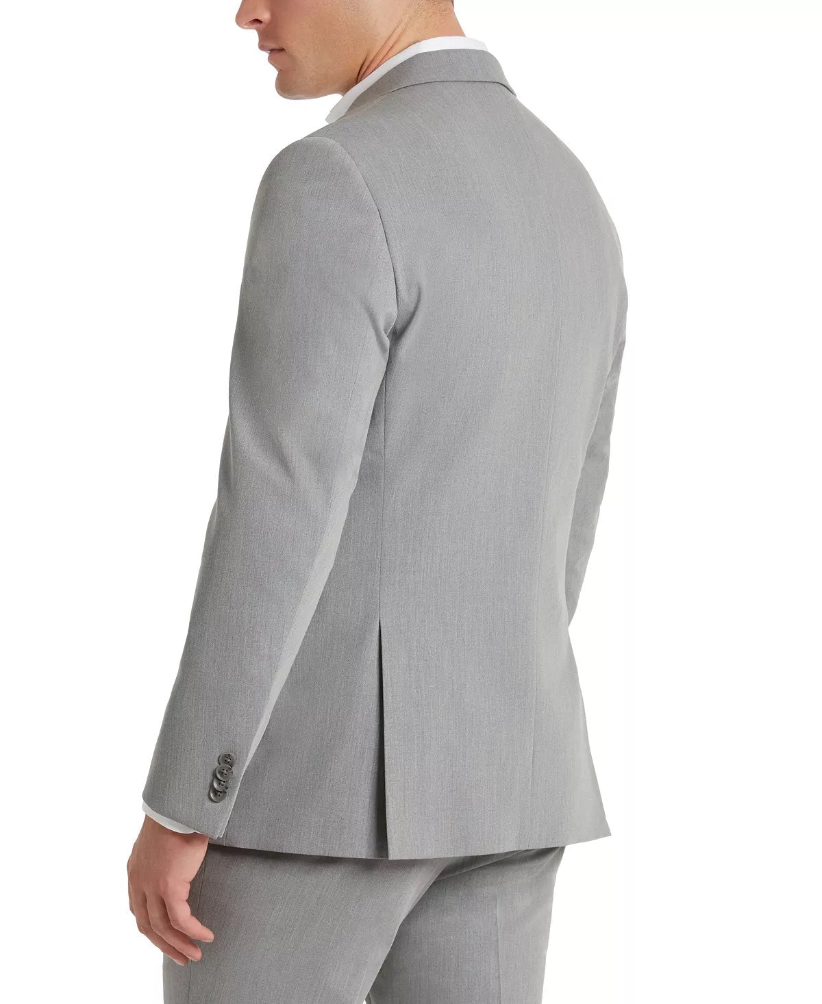 Kenneth Cole Mens Slim fit Suit Jacket Blazer 38 S Light Grey Solid