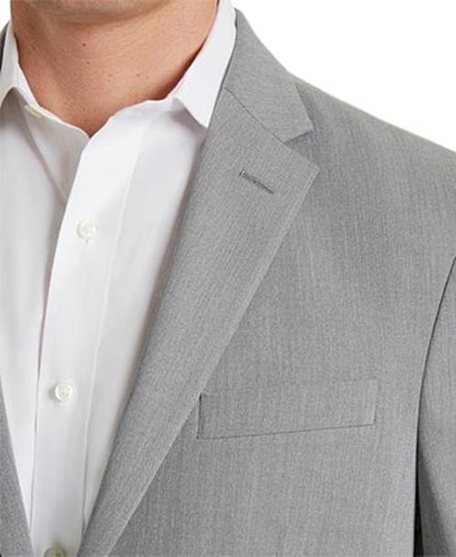 Kenneth Cole Mens Slim fit Suit Jacket Blazer 42 L Light Grey Solid Stretch