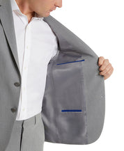 Kenneth Cole Mens Slim fit Suit Jacket Blazer 42 L Light Grey Solid Stretch