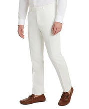 Kenneth Cole Reaction Mens Slim-Fit Stretch Linen Suit Dress Pants Cream 40 x 32