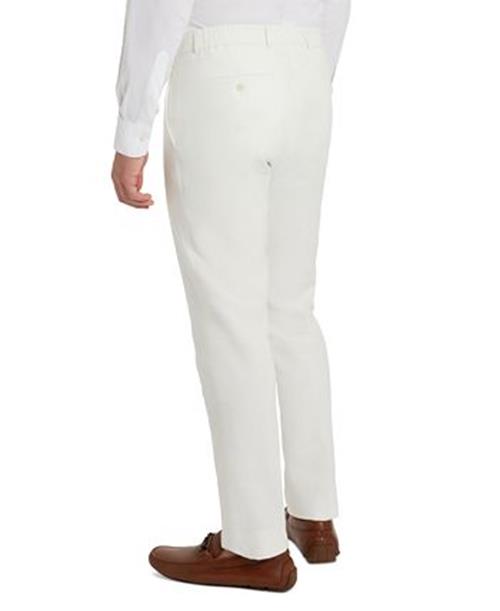 Kenneth Cole Reaction Mens Slim-Fit Stretch Linen Suit Dress Pants Cream 40 x 32