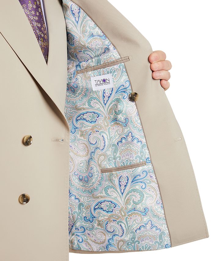 Tayion Collection Men's Classic-Fit Tan Suit Jacket 42S