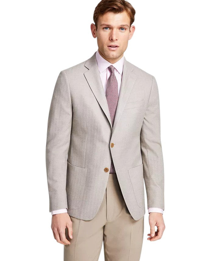 Michael Kors Mens Classic fit Sport Coat Blazer 50 L Oatmeal Herringbone