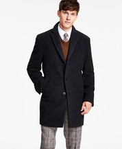 Calvin Klein Men's Prosper Wool-Blend Slim Fit Overcoat Coat 42 L Dark Gray