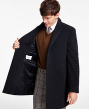 Calvin Klein Men's Prosper Wool-Blend Slim Fit Overcoat Coat 42 L Dark Gray