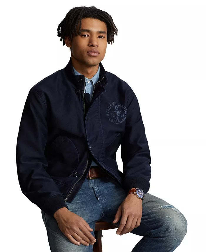 Polo Ralph Lauren Men's Graphic Deck Jacket Coat Aviator Navy Blue XL
