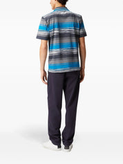 Missoni Mens gradient-stripe cotton polo shirt XL Blue Grey