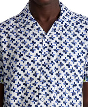 KARL LAGERFELD PARIS Men's Slim-Fit Tie-Dyed Floral Button Down Camp Shirt XXL