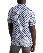 KARL LAGERFELD PARIS Men's Slim-Fit Tie-Dyed Floral Button Down Camp Shirt XXL