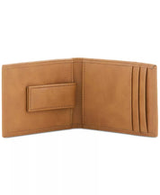 Perry Ellis Men's Tan Leather Money Clip Wallet 100% Leather