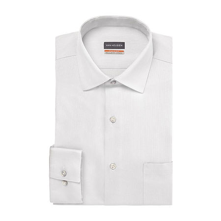 Van Heusen Mens Regular fit Dress Shirt Large 16-16.5 32-33 White Solid