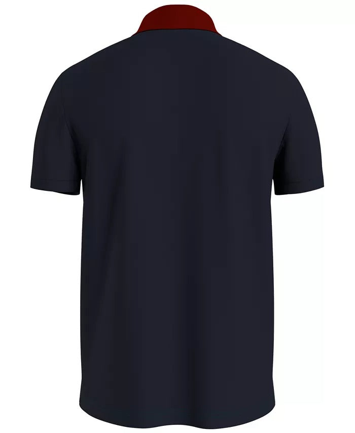 Tommy Hilfiger Men's Patch Colorblock Ivy Short Sleeve Polo SHirt Navy Small