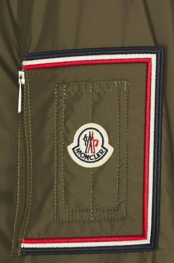 Moncler Mens Bharani Bomber Jacket Coat 4 / XL Olive Green