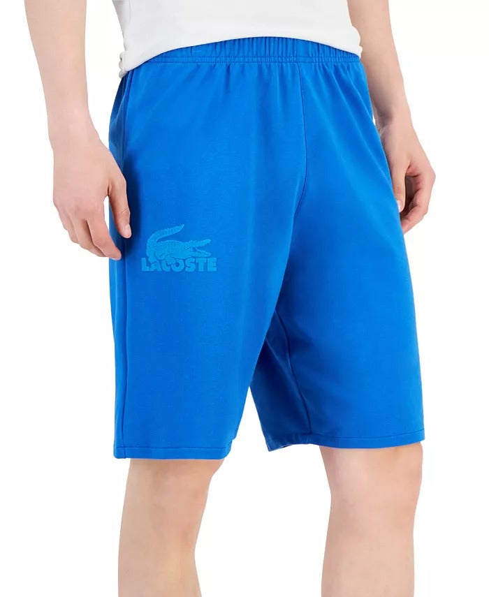 Lacoste Men's Knit Logo Lounge Shorts Medium Blue