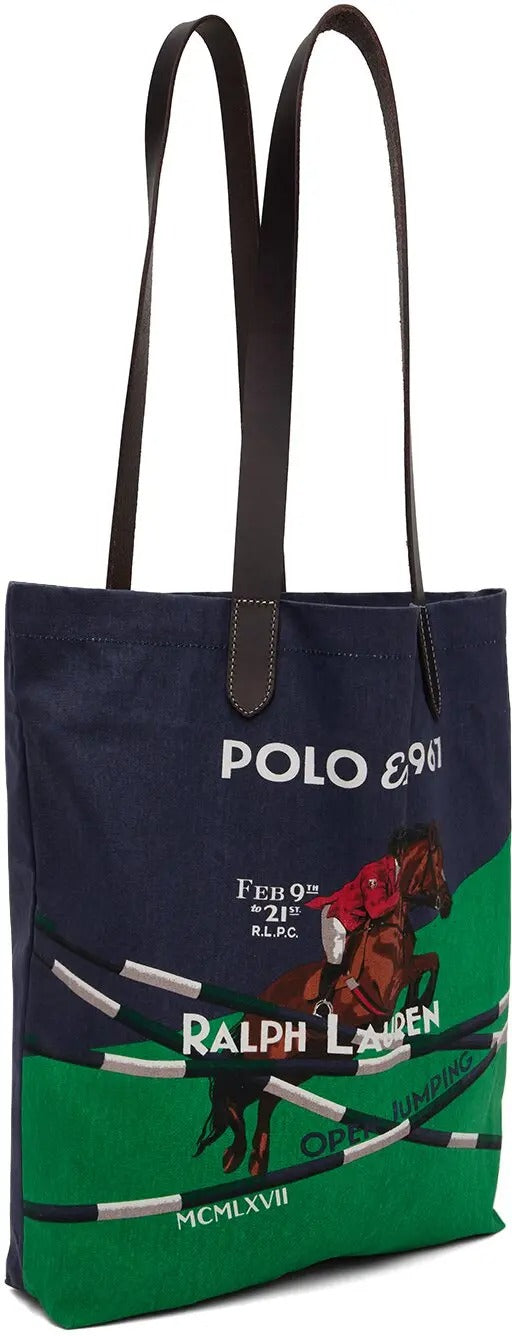 Polo Ralph Lauren Mens Blue and Green Polo Horse Tote