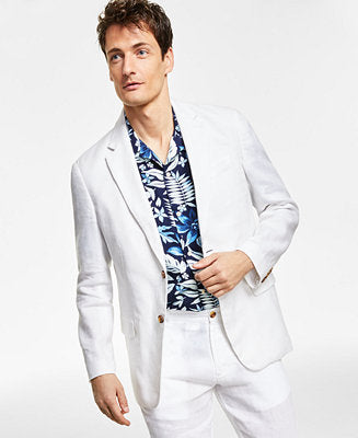 Club Room Mens Regular fit Suit Jacket Blazer Small White Solid