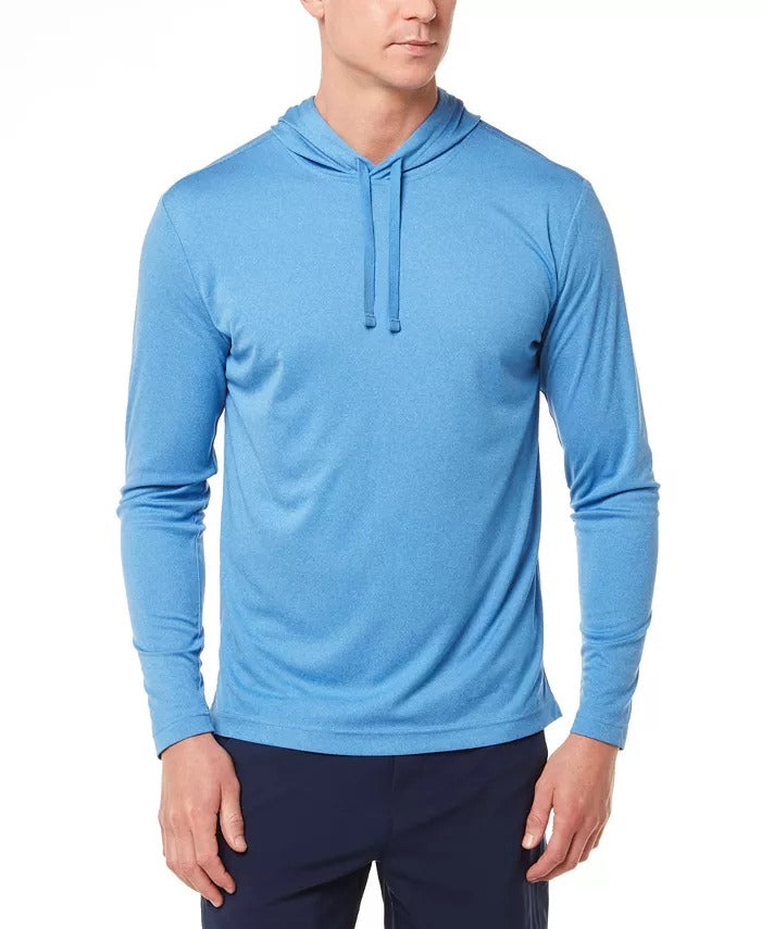 Weatherproof Vintage Men's Long Sleeve Hooded Sun Shirt Blue Microchip XL