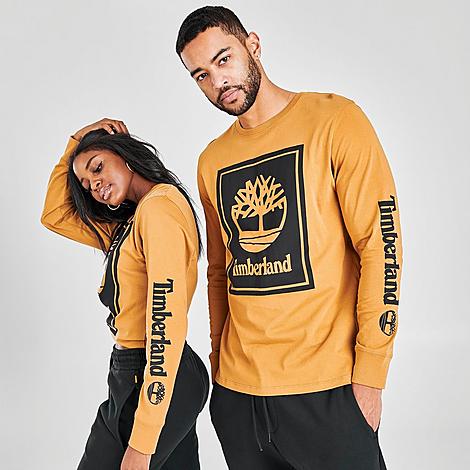 Timberland Mens Long Sleeve Graphic T Shirt Wheat Boot Black Small