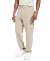 NAUTICA Men's Classic Fit Linen Blend Cargo Pants 34 x 30 Tan Beige