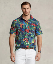 POLO RALPH LAUREN Men's Big & Tall Tropical Print Jersey Polo Shirt 3XB
