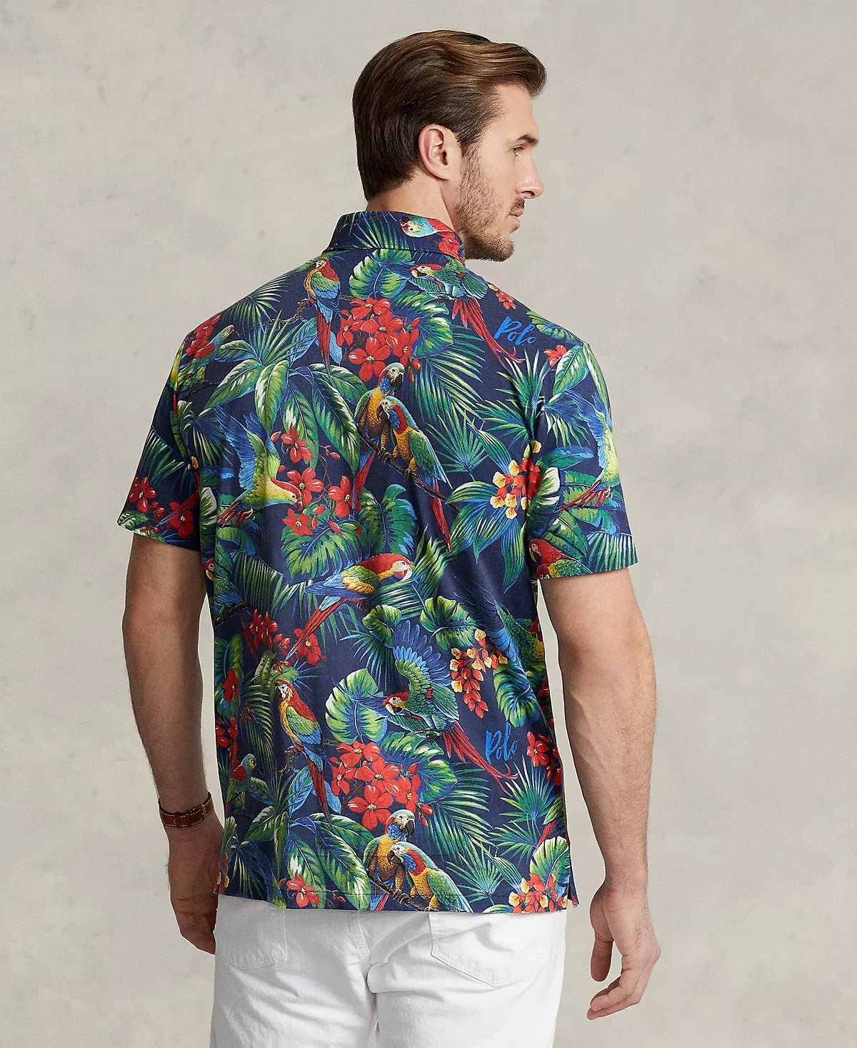 POLO RALPH LAUREN Men's Big & Tall Tropical Print Jersey Polo Shirt 3XB